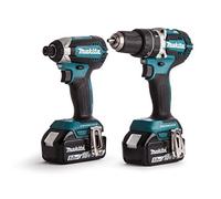 Makita DLX2180TJ Cordless Brushless Kit with DHP484 Combi Drill Plus 18 V DTD153 Impact Driver - Blue/Black (2-Piece) by Makita