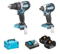 Makita DLX2180TJ Trapano DHP484 Avvitatore DTD153 18 V Percussione 2X5 Ah