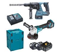 Makita DLX2256TJ1 Kit Batteria 18V LXT DHR243 • DGA513 • 3X5,0Ah • DC18RC MAKPAC