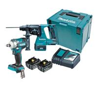 Makita DLX2372TJ 18V Li-Ion LXT 2 Pezzi Brushless Combo Kit completo di 2 x 5.0 Ah Batterie e Caricatore fornito in una custodia Makpac