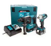 Makita DLX2372TJ 18V Li-Ion LXT 2 Pezzi Brushless Combo Kit completo di 2 x 5.0 Ah Batterie e Caricatore fornito in una custodia Makpac