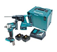 Makita DLX2372TJ 18V Li-Ion LXT 2 Pezzi Brushless Combo Kit completo di 2 x 5.0 Ah Batterie e Caricatore fornito in una custodia Makpac