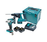 Makita DLX2372TJ 18V Li-Ion LXT 2 Pezzi Brushless Combo Kit completo di 2 x 5.0 Ah Batterie e Caricatore fornito in una custodia Makpac