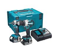 Makita DLX2507TJ 18V Li-Ion LXT Brushless 2 Pezzi Combo Kit Completo di 2 x 5.0Ah Batterie e Caricatore Fornito in una Custodia Makpac