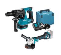 Makita DLXPER3 Set 18V Tassellatore DHR243 + Smerigliatrice DGA513 - con b