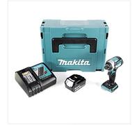 Makita DTD 154 RT1J - Avvitatore a percussione a batteria, 18 V, 1/4", 175 Nm, senza spazzole + 1 batteria da 5,0 Ah + caricatore + Makpac
