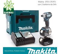 MAKITA DTD 170 RTJ AVVITATORE AD IMPULSI 1/4" 175 Nm 2 BATTERIE LITIO 18V 5Ah