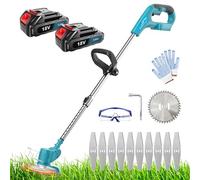 Makita DUR181Z 18V Tagliaerba a Batteria con BL1830B, 2 x 3000 mAh e Caricabatterie, Manico Telescopico Regolabile per Giardini, Prati