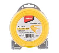 Makita E-02836 Round Trim PRO Longlife, filo per tagliaerba rotondo, 3,0 mm x 15 m, rinforzato, filo per decespugliatore, nylon, giallo, per decespugliatore e decespugliatore