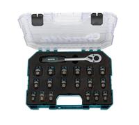 Makita E-30069 Impact Black - Set di bussole a percussione da 1/2" | Set di chiavi a cricchetto e bussole con 18 bussole a percussione da 8-27 mm, in acciaio Cr-Mo, per auto e officina