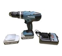 Makita HP457DWE Nero, Blu Trapano con impugnatura a pistola Ioni di Litio 1.3Ah 1700g trapano senza fili, HP457DWE