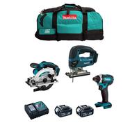 MAKITA Kit 18V MSB3P2B (DJV180 + DSS610 + DTD152 + 2 x 5,0 Ah + DC18RC + Trolley)