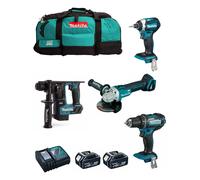 MAKITA kit 18V MSB4P2A (DHR171 + DGA504 + DDF482 + DTD154 + 2 x 5,0 Ah + DC18RC + Trolley)