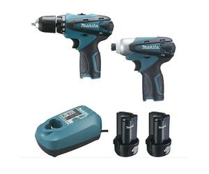 MAKITA Kit/Cofanetto Trapano + Avvitatore + 2 BATTERIE 10,8 V DF330D + TD090D