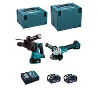 MAKITA Kit DLX2125TJ1 (DGA504 + DHR243 + 2 x 5,0 Ah + DC18RC + MAKPAC 3 + MAKPAC 4)