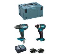 Makita kit dlx2127mj (ddf482 + dtd152 + 2 x 4,0 ah + dc18rc + makpac 3) 0088381813716