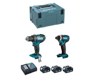 MAKITA Kit DLX2127TJ1 (DDF482 + DTD152 + 3 x 5,0 Ah + DC18RC + MAKPAC 3)