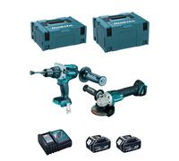 MAKITA Kit DLX2130TJ2 (DGA504 + DHP481 + 2 x 5,0 Ah + DC18RC + MAKPAC 2 + MAKPAC 3)