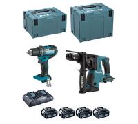 MAKITA Kit DLX2138PTJ (DDF482 + DHR264 + 4 x 5,0 Ah + DC18RD + MAKPAC 3 + MAKPAC 4)