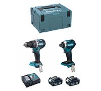 Makita DLX2181TJ 18V LiIon accu klopschroefmachine DHP484 slagschroevendraaier DTD154 combiset 2x 50Ah accu in Mbox koolborstelloos