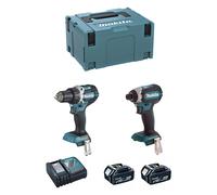 Makita DLX2189TJ Combiset Accuboormachine DDF484 en Slagschroevendraaier DTD153 18V DLX2189TJ