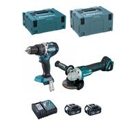MAKITA Kit DLX2210TJ1 (DHP484 + DGA506 + 2 x 5,0 Ah + DC18RC + MAKPAC 2 + MAKPAC 3)