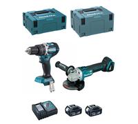 MAKITA Kit DLX2210TJ1 (DHP484 + DGA506 + 2 x 5,0 Ah + DC18RC + MAKPAC 2 + MAKPAC 3)