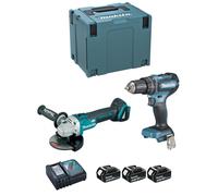 Makita DLX2334J AkkuKomboKit DHP485Z DGA504Z AkkusLadegert im MAKPAC DLX2334J