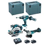 MAKITA Kit DLX3095PTJ (DHP481 + DGA506 + DHS680 + 2 x 5,0 Ah + DC18RC + 2 x MAKPAC 4)