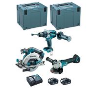 MAKITA Kit DLX3095PTJ (DHP481 + DGA506 + DHS680 + 2 x 5,0 Ah + DC18RC + 2 x MAKPAC 4)