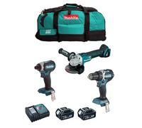 MAKITA Kit DLX3125TX1 (DDF484 + DTD153 + DGA506 + 2 x 5,0 Ah + DC18RC + Borsa)