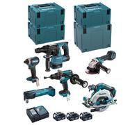 MAKITA Kit DLX6085TJ (DHR243 + DHP481 + DTD153 + DHS680 + DGA513 + DTM51 + 3 x 5,0 Ah + DC18RC + 3 x MAKPAC 3 + MAKPAC 4)