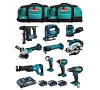 MAKITA Kit MK1001 (DDF482+ DHR171+ DGA504+ DTD152+ DJV182+ DSS610+ DJR186+ DBO180+ DTM51+ DML802+ 3x5,0Ah + DC18RD + 2xLXT600)
