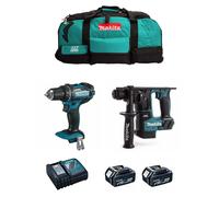 Makita kit mk201 (ddf482 + dhr171 + 2 x 5,0 ah + dc18rc + lxt600) 8435587916147