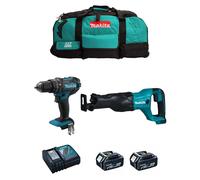 MAKITA Kit MK204 (DHP482 + DJR186 + 2 x 5,0 Ah + DC18RC + LXT600)