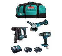 MAKITA Kit MK301 (DDF482 + DHR171 + DGA504 + 2 x 5,0 Ah + DC18RC + LXT600)