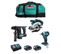 MAKITA kit MK304 (DHR171 + DTD154 + DSS610 + 2 x 5,0 Ah + DC18RC + LXT600)