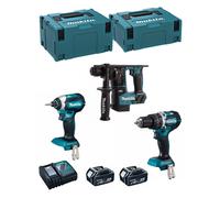MAKITA kit MK305RTJ (DHR171 + DHP484 + DTD153 + 2 x 5,0 Ah + DC18RC + MAKPAC 2 + MAKPAC 3)