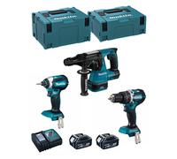 MAKITA kit MK307RTJ (DHR243 + DHP484 + DTD153 + 2 x 5,0 Ah + DC18RC + MAKPAC 2 + MAKPAC 3)