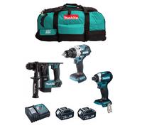 Makita kit mk308 (dhp486 + dtd154 + dhr171 + 2 x 5,0 ah + dc18rc + lxt600) 8435587925989