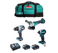 MAKITA Kit MK309 (DHP486 + DTD154 + DGA504 + 2 x 5,0 Ah + DC18RC + LXT600)