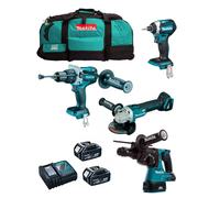 MAKITA Kit MK403 (DHP481 + DHR243 + DGA504 + DTD154 + 2 x 5,0 Ah + DC18RC + LXT6