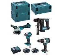 MAKITA Kit MK406RTJ (DHR171 + DHP481 + DTD154 + DGA504 + 2 x 5,0 Ah + DC18RC + MAKPAC 2 + 2 x MAKPAC 3)
