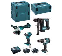MAKITA Kit MK406RTJ (DHR171 + DHP481 + DTD154 + DGA504 + 2 x 5,0 Ah + DC18RC + MAKPAC 2 + 2 x MAKPAC 3)