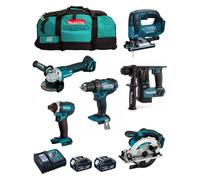 MAKITA Kit MK601 (DDF482 + DHR171 + DGA504 + DTD152 + DJV182 + DSS610 + 2 x 5,0 Ah + DC18RC + 2 x LXT600)