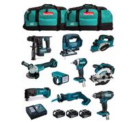MAKITA Kit MPK1810233A (DDF482+DTD154+DHR171+DGA504+DTM50+DSS610+DJV182+ DJR185+DKP180+DML186+ 3x3,0Ah + DC18RC + 2xLXT600)