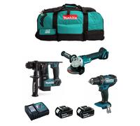 MAKITA Kit MPK18323A (DGA504 + DDF482 + DHR171 + 2 x 3,0 Ah + DC18RC + LXT600)