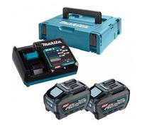 MAKITA Li-ion XGT 40V set 2 pezzi BL4050F + 1 pezzo DC40RA + 1 pezzo Makpac 191V35-5