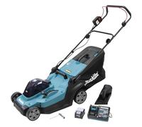 Makita LM004GM102 - Tagliaerba a batteria, larghezza di taglio 43 cm, cestello raccoglierba da 50 l, 40 V