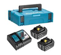 MAKITA Pack energie 18 V Li-ion - 2 batterie 5Ah + 1 caricatore rapido in valigetta Makpac - 197624-2 - Nouvo